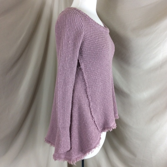 Anthropologie Kaisley Lilac Sharkbite Hem Sweater - Picture 6 of 6